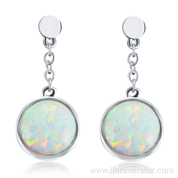 silver 925 earring opal stud earrings for woman